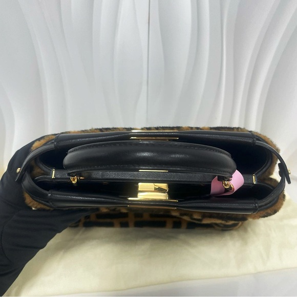 Fendi Peekaboo Zucca Faux Fur & Leather Top Handle Bag - Picture 6 of 11